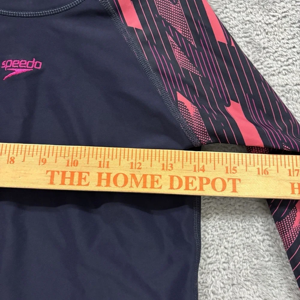 Speedo Rash Guard Youth Kids 10yrs Long Sleeve Swim Shirt Suntop Pink Quick Dry